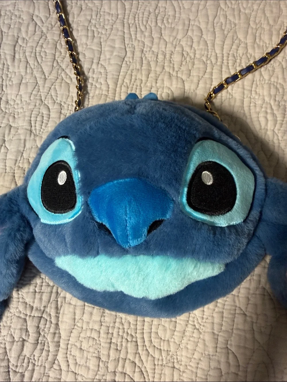 SHEIN Blue Plush Character Crossbody Bag with Pink Ear Accents